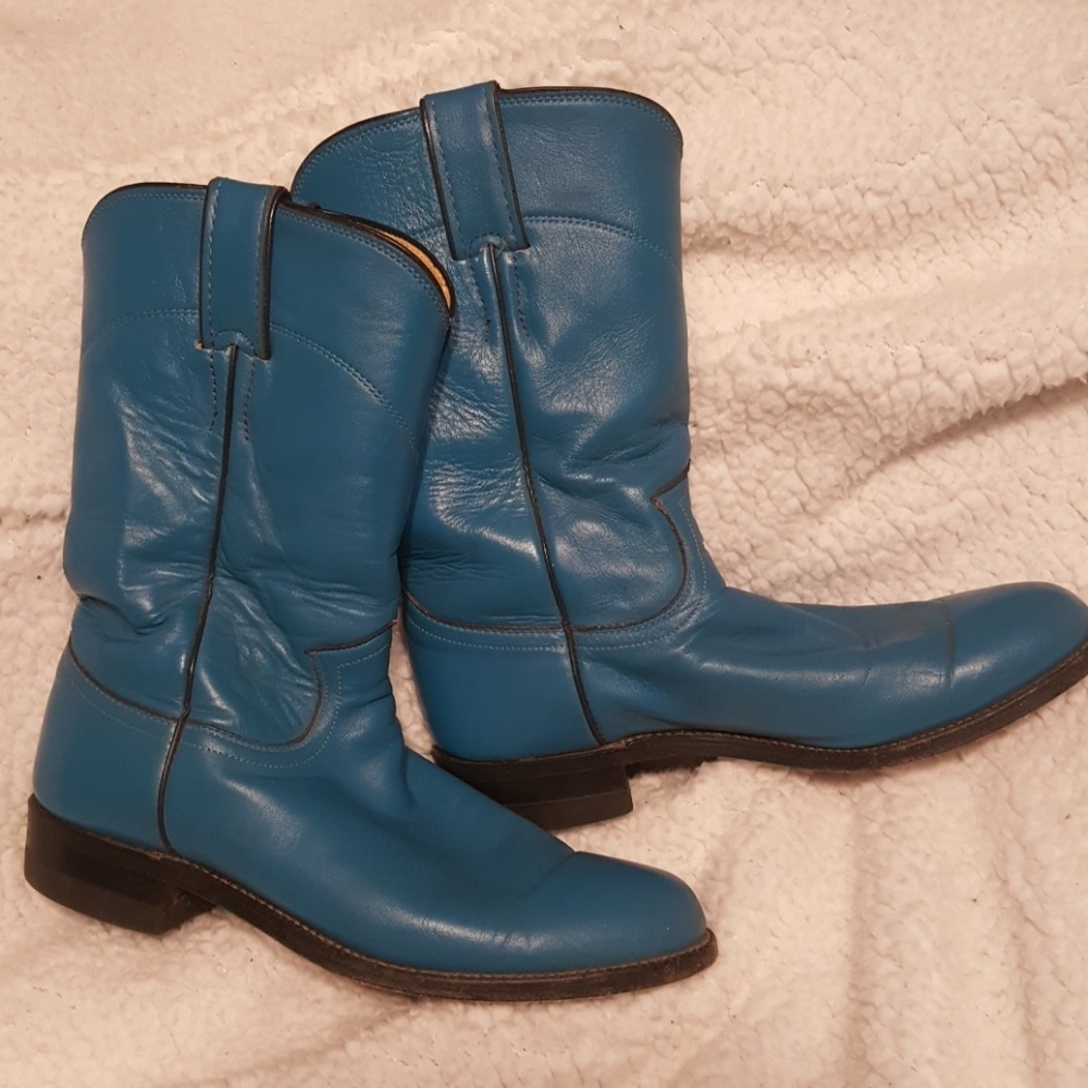 Vintage justin teal boots